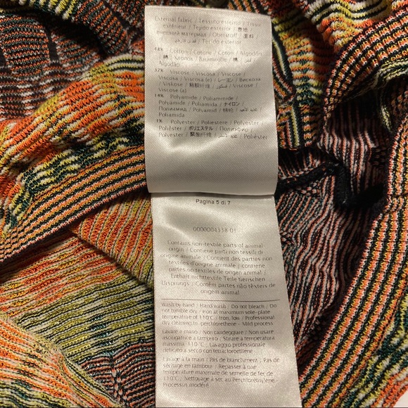 Missoni Orange Lime Green Zig Zag Cardigan Sweater - Picture 16 of 16